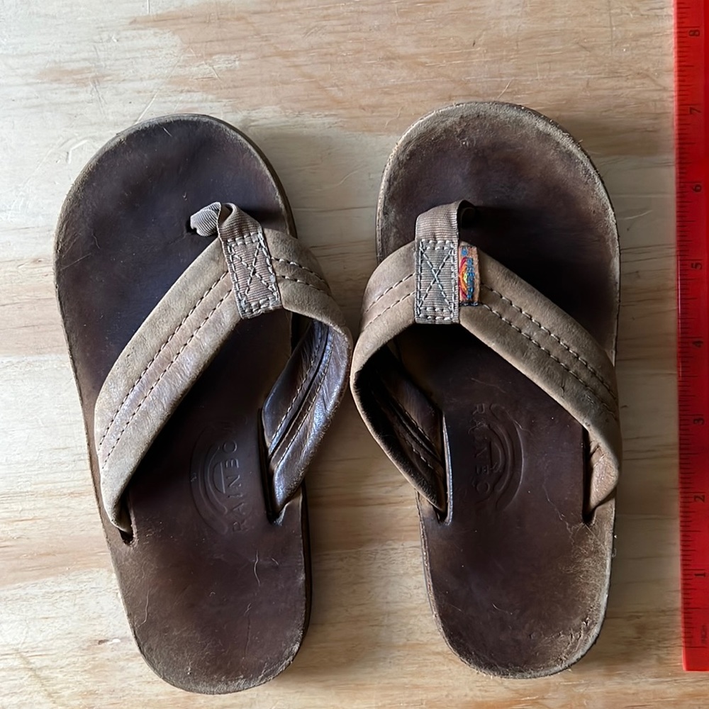 Rainbow flip flops